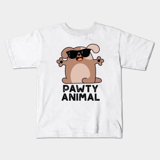 Pawty Animal Cute Party Dog Pun Kids T-Shirt